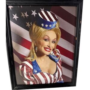 Dolly Parton Framed Photo from God & Country Album 14" x 11" Red,White,Blue